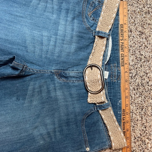 Sonoma Life Style Blue Jeans with Belt Low Rise Boot Cut Modern Fit Women FLAWS - Picture 4 of 16